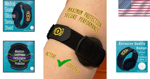 Adjustable Waterproof CGM Sensor Cover - Flexible Silicone Armband for FreeStyle - Photo 2 sur 7