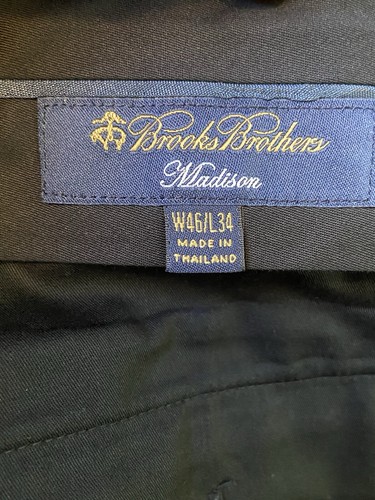 Brooks Brothers klassische Passform 100 % Wolle 1818 Anzughose - anthrazit 46 W/34 L neu mit Etikett - Bild 11 von 12