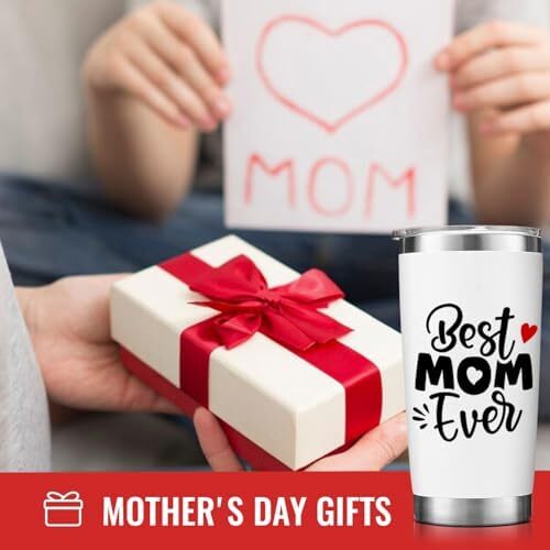 Mother's Day Gifts for Mom from Daughter, Son, Kids - Best Mom Ever Coffee Tumbl - Picture 5 of 6
