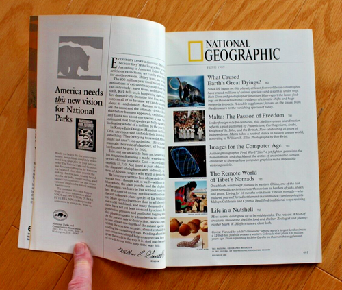 National Geographic June 1989; Dinosaurs; Extinction; Malta; Tibetan Nomads - Bild 6 von 21
