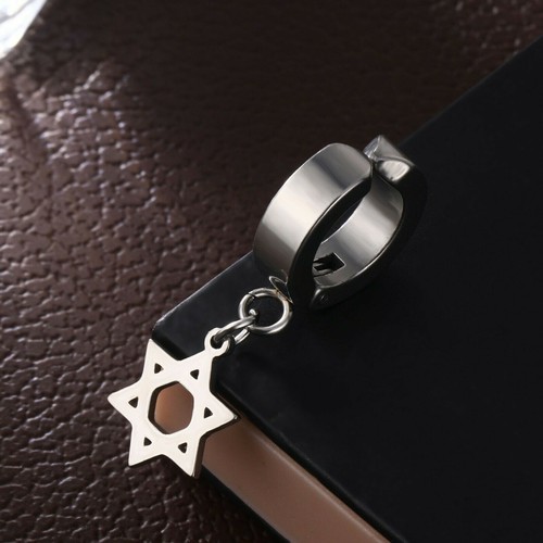 2 pair Stainless Steel Non-Piercing Clip on Men Women Ear Stud Cuff Hoop Earring - Picture 29 of 63