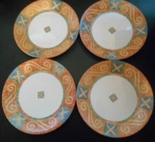 Vtg Four Corning Corelle Sand Art Dessert Salad Plates USA Farmhouse Core