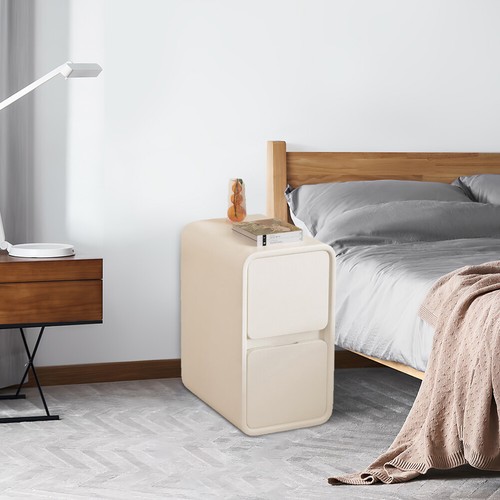 Narrow Nightstand with Drawers Bedside Table Night Table for Bedroom Living Room - Picture 5 of 12