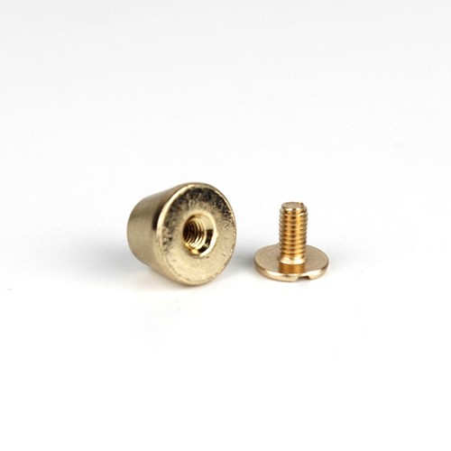 Solid Brass Flat Head Button Nailheads Studs Spike Screwback Spot Bucket 10*7mm - Picture 8 of 14
