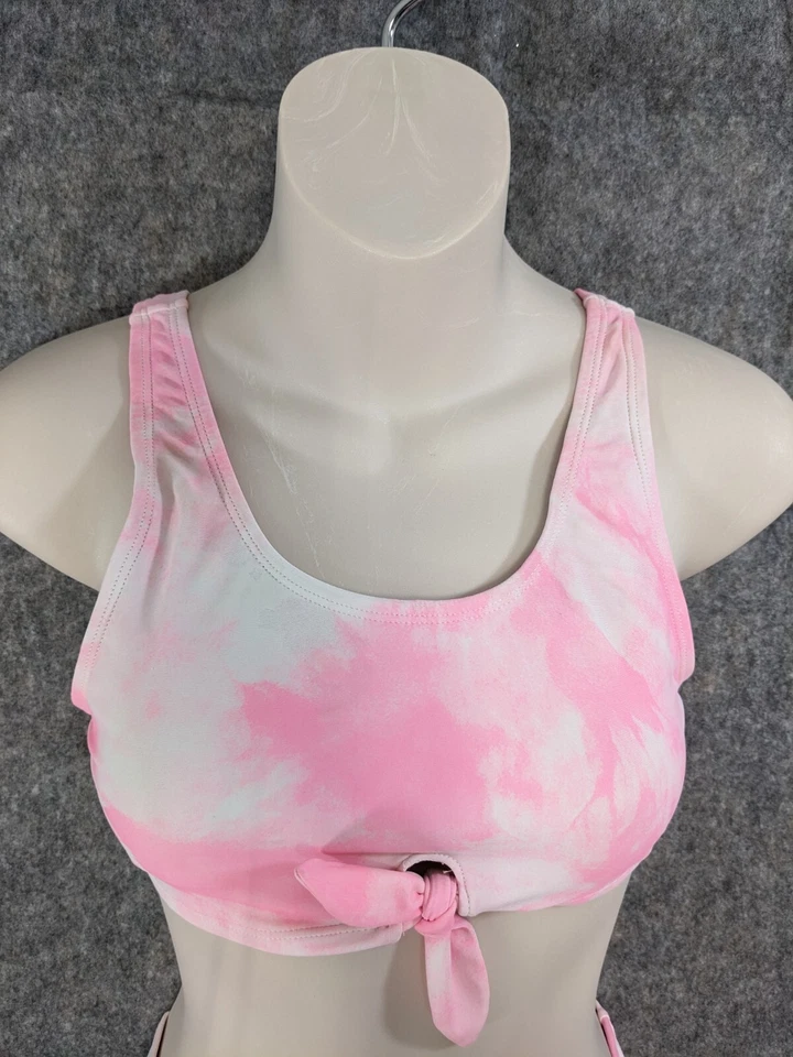 Старый темно-синий бикини купальник женщин 16 XXL 2 изделия розовый белый акварель галстук деталь - Изображение 4 из 4