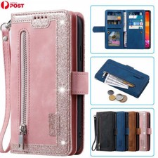 Zipper Leather Wallet Flip Case For iPhone 16 15 Pro Max 14 12 13 11 XS XR Cover