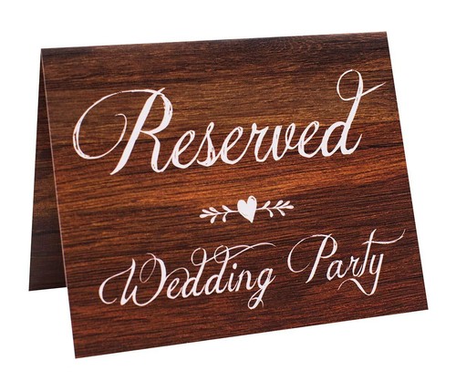 Reserved Wedding Table Signs | Set of 6 Rustic Wood Look Reserved Signs Inclu... - Picture 3 of 4