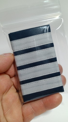 Captain Pilot Epaulets 4 Bars White (NEW) - Picture 2 of 4