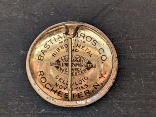1938 January UAW CIO Button ~ Auto Workers Union Pin back Lapel ~ Bastian Bros - Picture 3 of 7