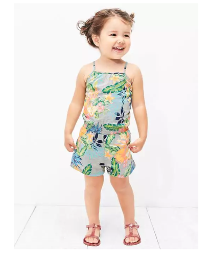 Gap Print spaghetti strap romper Tropical Size 4 years Style #732444 J - Picture 4 of 4
