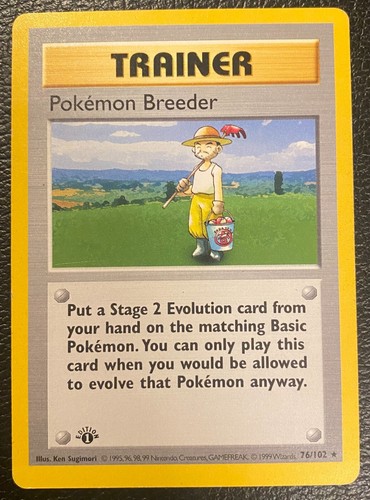 Pokemon Breeder 76/102 - Base Set 1st edition shadowless English (1999) - LP