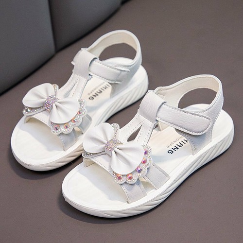 Mädchen Sandalen Party Hochzeit Tanz Hausschuhe Kleid Urlaub Bad Clogs flache Schuhe - Bild 7 von 16