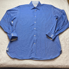 Ted Baker Endurance Knowlan Blue Long Sleeve Button Down Shirt Size 16
