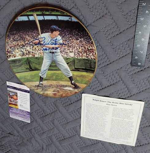 Ralph Kiner Signed LE The Home Run Streak Commemorative Plate HOF 1975 (JSA COA) - Picture 22 of 23