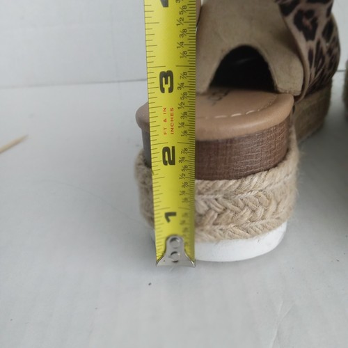 SODA Cheetah Leopard Print Sandals Open Toe Tan Brown Espadrilles Women’s Sz 10 - Picture 9 of 17