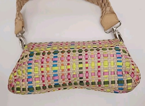 The SAK Woven Ribbon Rainbow Small Purse Bag Clutch Detachable Woven Strap - Picture 5 of 15