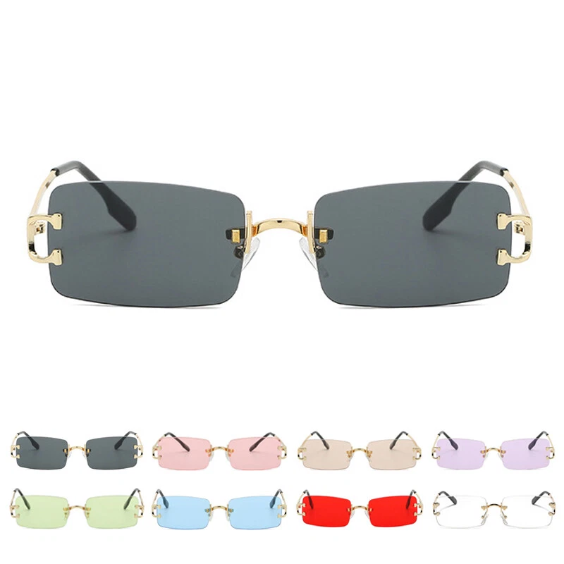 Men Rimless Square Sunglasses