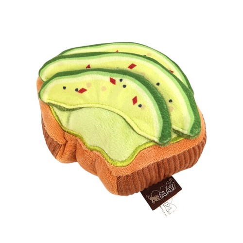 Lustiges Hund Plüschtier Avocado Toast Frühstück Quietscher Bellen Welpenbox Neu ohne Etikett
