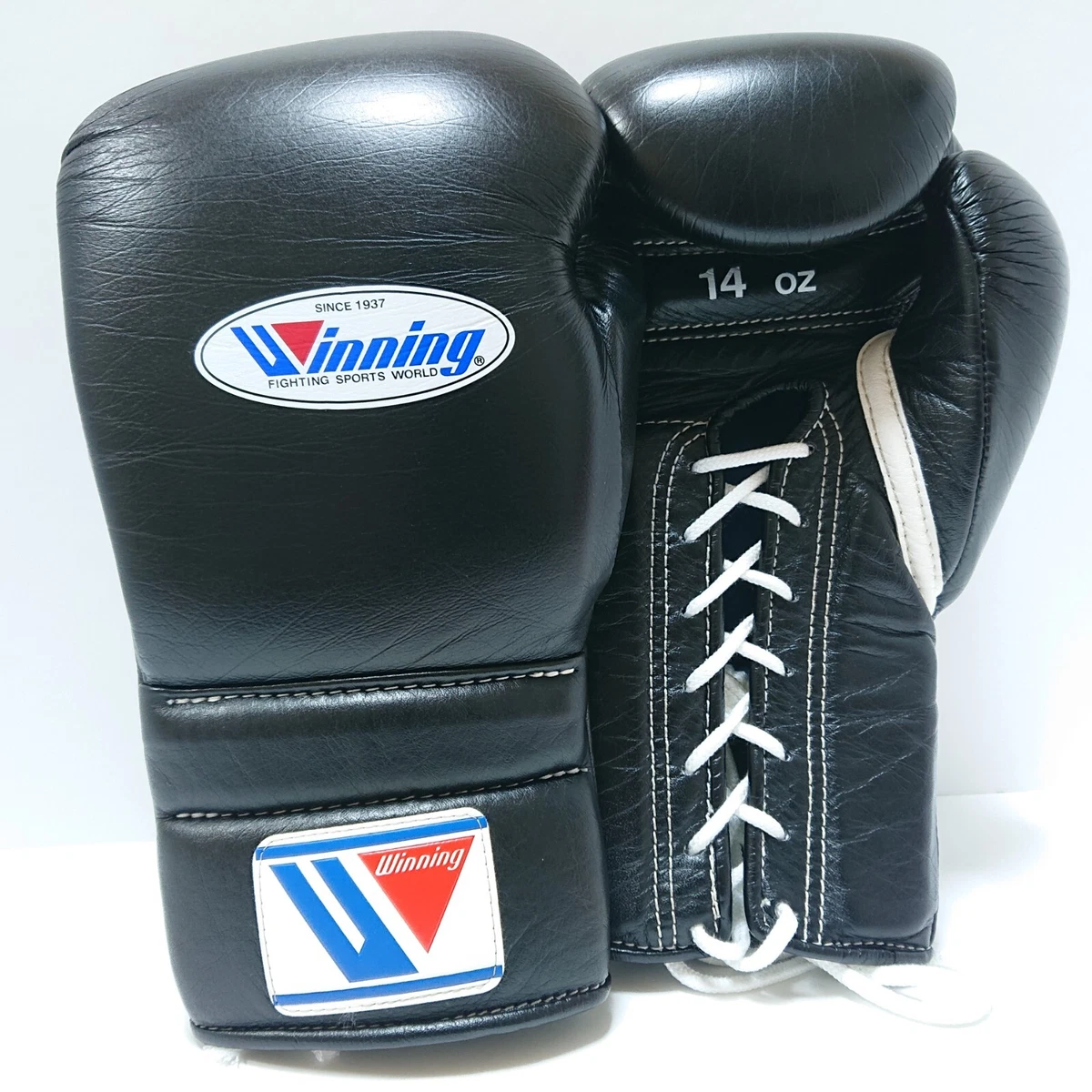 Winning Boxing Gloves 14oz Black Lace-up type For MS-500 Japan In