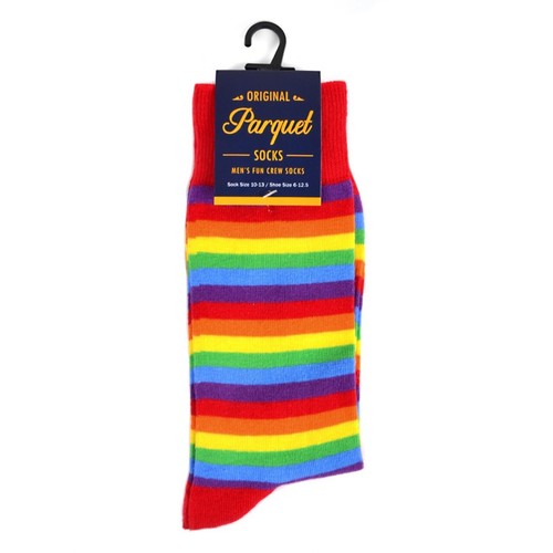 Men's Rainbow Striped Novelty Socks - Picture 5 of 5