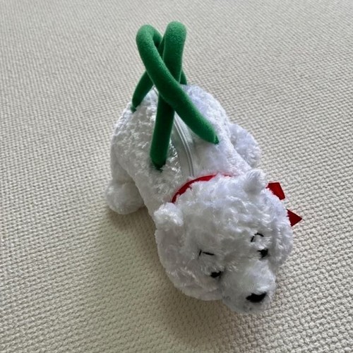 EUC Polar Bear White/Green Plush Purse w/ zipper compartment - Christmas/Holiday - Picture 3 of 4