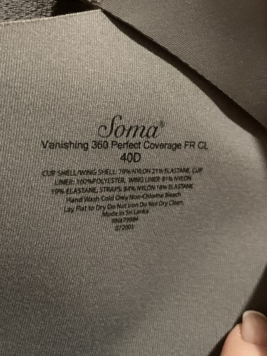 SOMA NWTS Perfect Coverage Vanishing 360 Gray Bra sz 40D Style 5702655 MSRP $58 - Picture 11 of 12