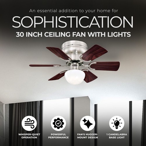 Westinghouse Petite 30 Inch 6 Blade Ceiling Fan with Dimmable LED Light Fixture - Picture 2 of 8