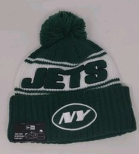 2024 NFL On Field New York NY Jets New Era Knit Beanie Hat Pom Pom Green