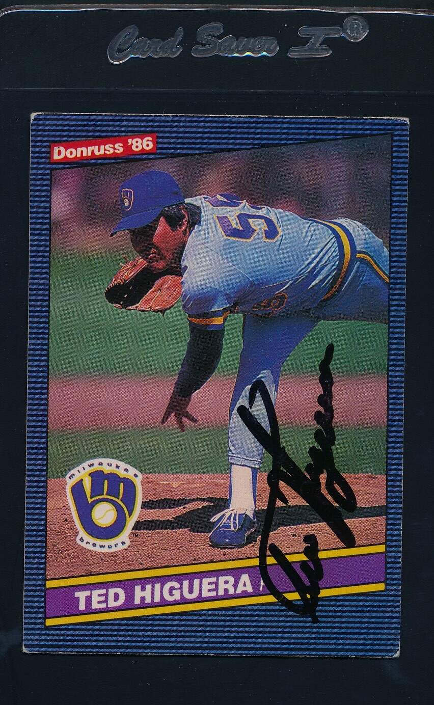 1986 Donruss #351 Ted Higuera Brewers Signed Auto *23827