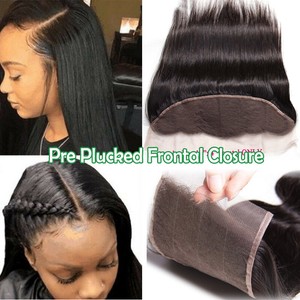 Pre Plucked 13 4 Frontal Closure Peruvian 8a Virgin Human Hair