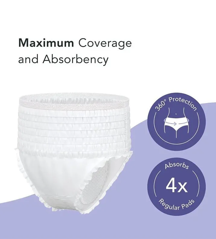 Organic Cotton Women's Incontinence & Postpartum Underwear (8-Pack