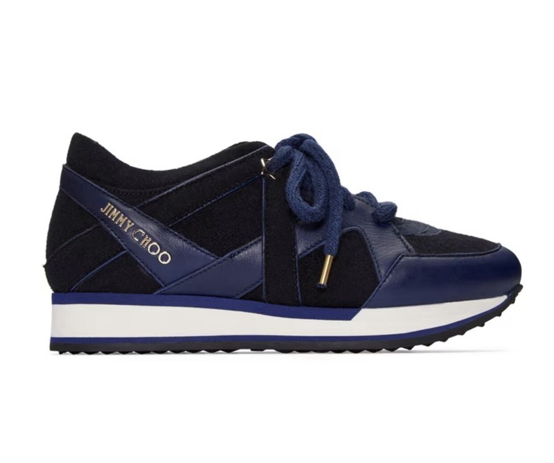 JIMMY CHOO Navy Felted London Sneakers 41