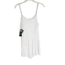 NWT CALIFORNIA WAVES Tie Waist Knit Swim Cover Up Romper White Size L
