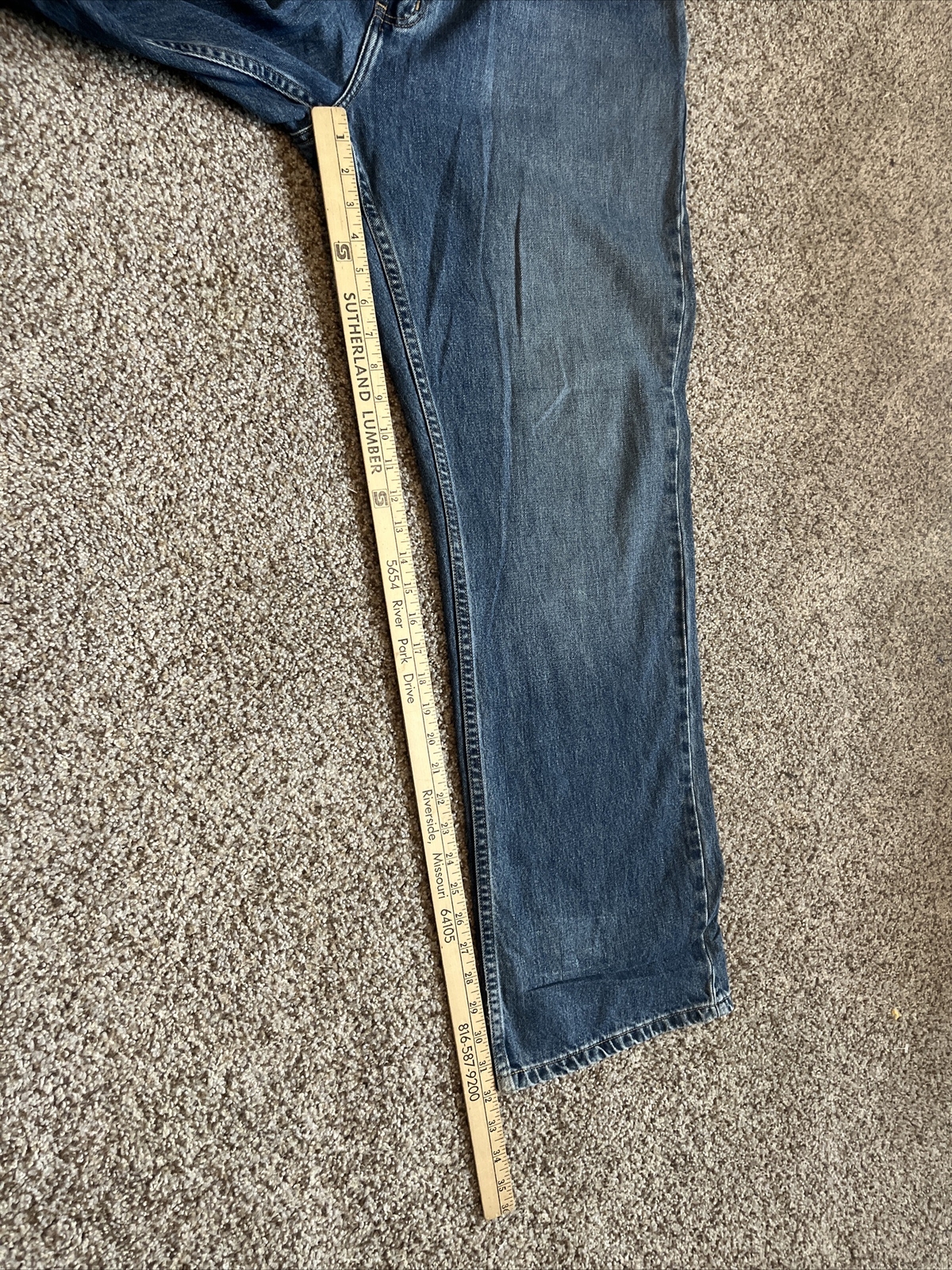 Harley Davidson Men's Jeans Size 42 Iconic Denim 42x32 Leather Shield Badge - View 8