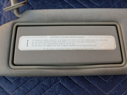 1992-99 Mercedes W140 500SEL Front Left + Right Sunvisors Sun Visor Shade *GRAY* - Picture 8 of 16