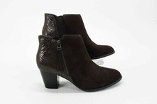 Vionic Women Boot Anne Size 11m Brown Leather Ankle Zip Pre Owned Xq