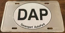 DAP Davenport AutoPark Booster License Plate Rocky Mount North Carolina