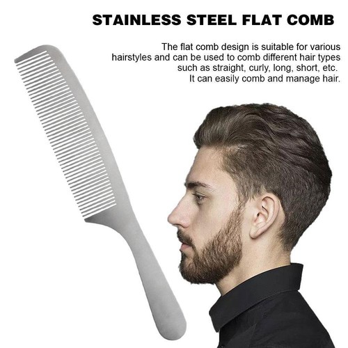 Steel Flat Comb Anti-static Barber Professional Comb. Hair M0R8 W1R4 P7O9 T5T2