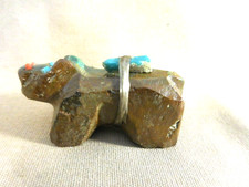 Zuni Native American Pueblo Carved Fetish Bear Pete Natachu Jr.  042622J