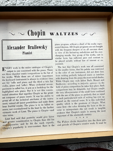 CHOPIN WALTZES - Alexander Brailowski Pianist Victor Records WDM-1392 7x45 RPM - Picture 4 of 5