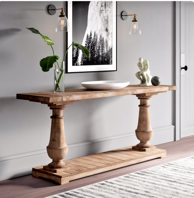 XL Restoration Hardware Replica Salvaged Pedestal Balustrade Sofa