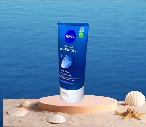 2 x Nivea Refreshing Face Wash Gel LOTUS FLOWER With Hydramine Normal Skin - Picture 3 of 5