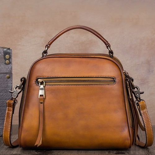 Genuine Leather Crossbody Bags for Women Top Handbag Real Leather Satchel Purses - Picture 8 of 16