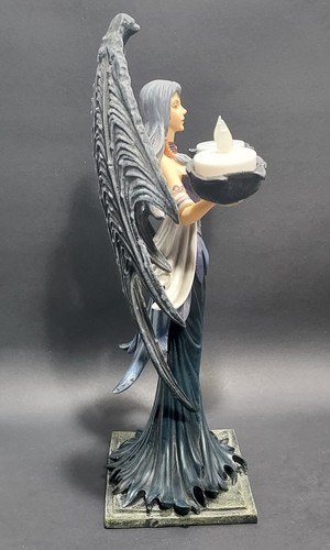 Mittelalter Gothic Dunkler Engel Fee mit Federflügeln 13,5" hoch Figur Zimmerdeko - Bild 4 von 18