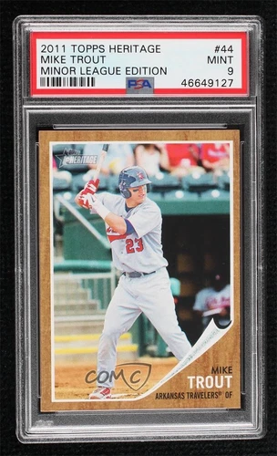 2011 Topps Heritage Minor League Edition Mike Trout #44 PSA 9 MINT Rookie RC