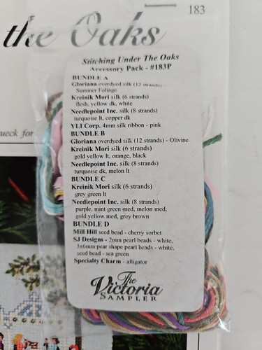 The Victoria Sampler STITCHING UNDER THE OAKS Pattern & Thread Accessory Pack - Picture 5 of 7