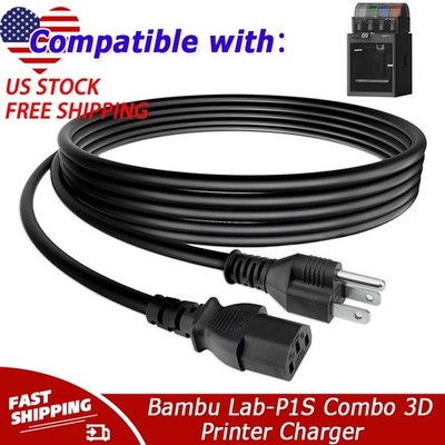 AC Power Cord For Bambu Lab-P1S Combo 3D Printer