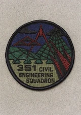 USAF Air Force Patch 4080: 351st Civil Engineering Sqdn - subdued