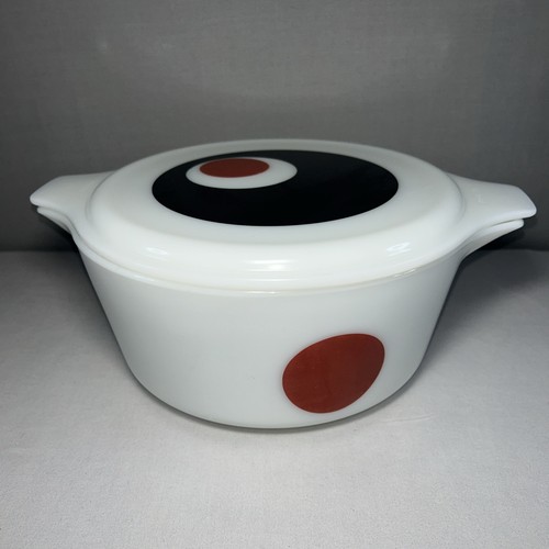 Pyrex Moon Deco 2 1/2 cuartos Cazuela Horno 475-B con Tapa - De Colección 1971 - Imagen 1 de 13