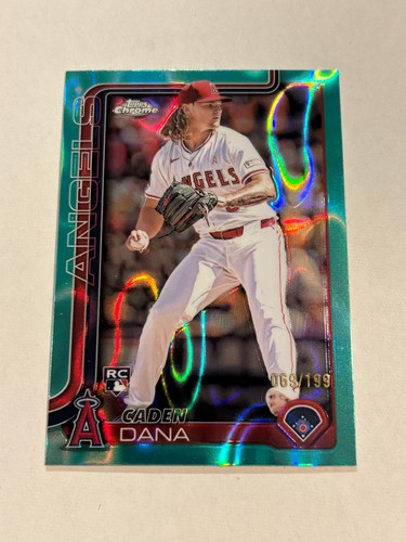 2025 TOPPS CHROME CADEN DANA 69/199 AQUA LAVA ROOKIE ANGELS SP TN2 - Foto 1 di 2